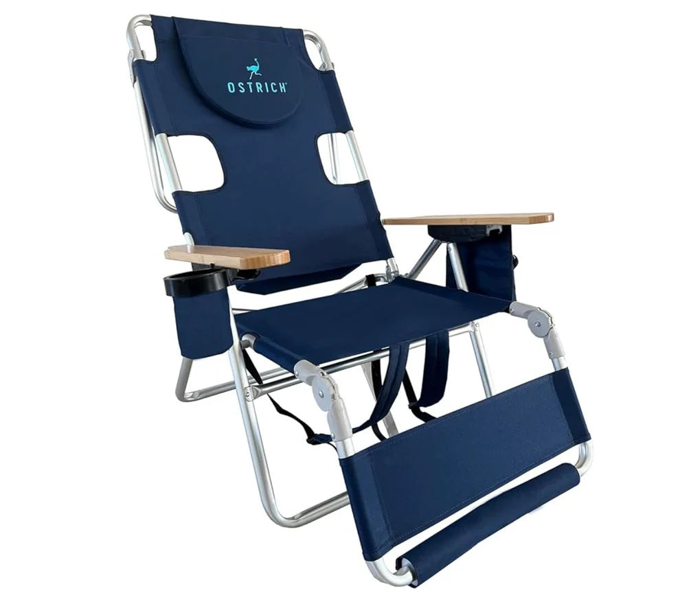 Sedia da spiaggia reclinabile portatile 3 in 1 con borsa termica