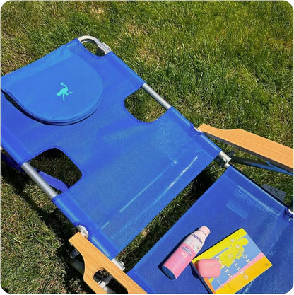 Sedia da spiaggia reclinabile portatile 3 in 1 con borsa termica