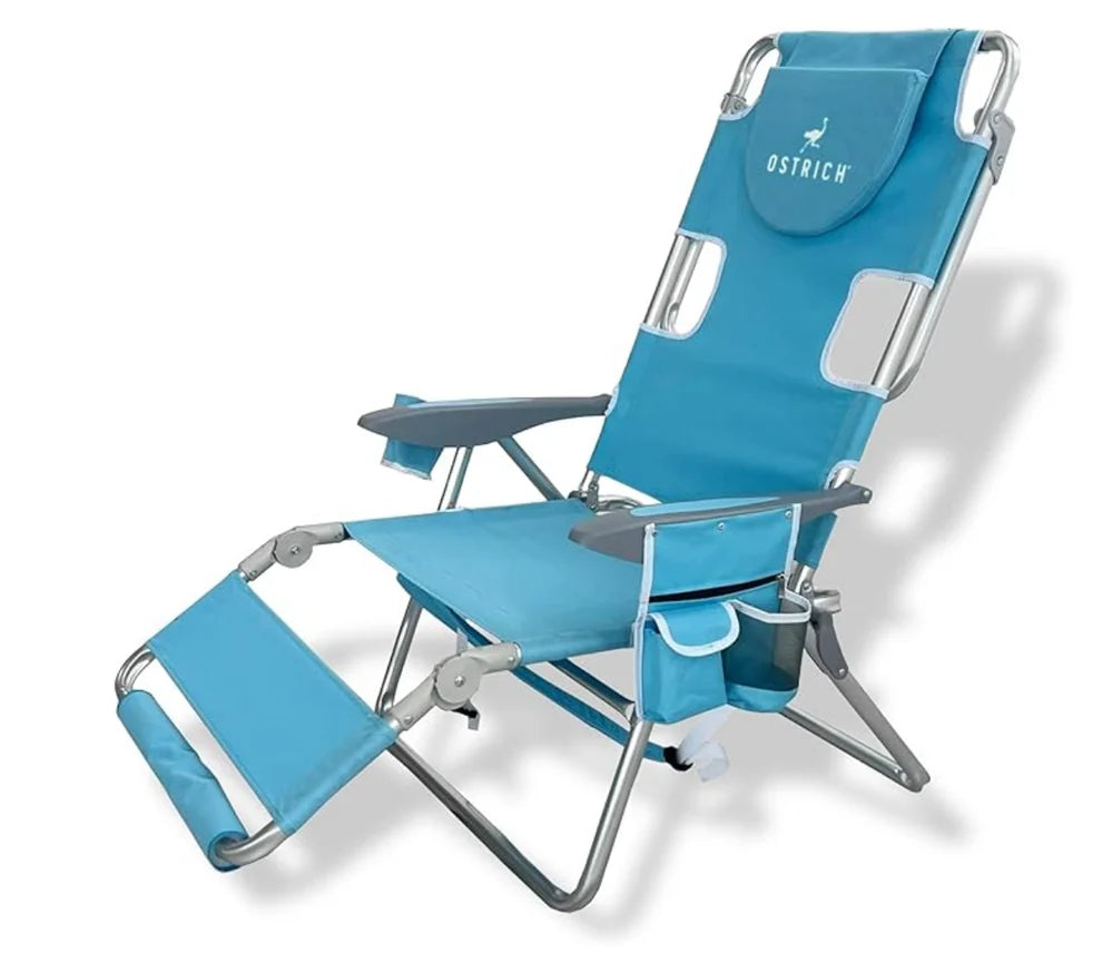 Sedia da spiaggia reclinabile portatile 3 in 1 con borsa termica