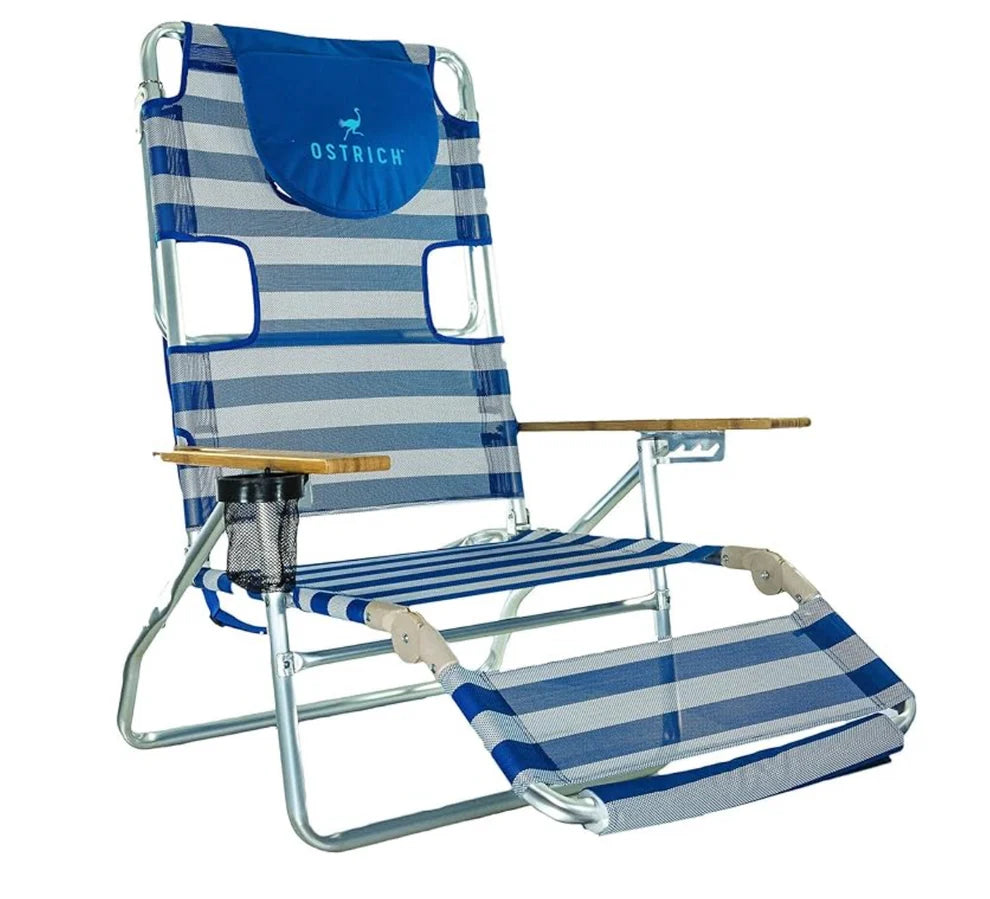 Sedia da spiaggia reclinabile portatile 3 in 1 con borsa termica