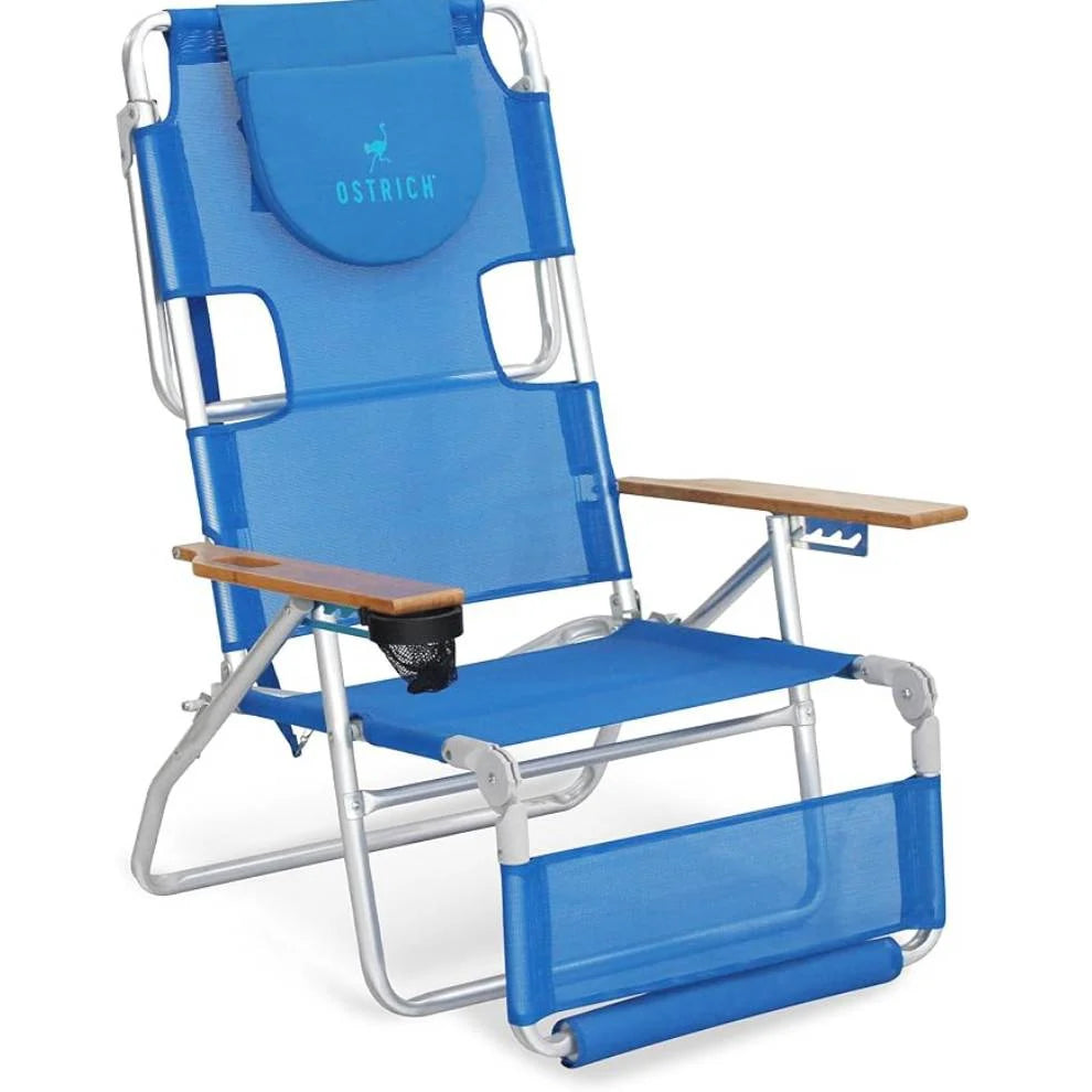 Sedia da spiaggia reclinabile portatile 3 in 1 con borsa termica